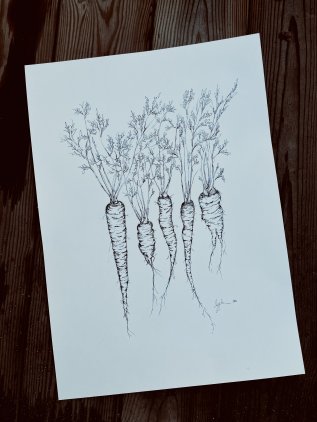 Svart/vit print morot