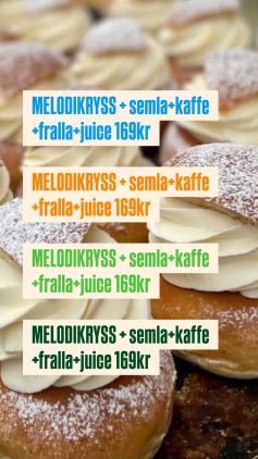 Melodikryss 7/3 kaffe fralla juice semla 