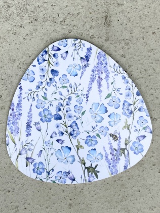  Grytunderlägg - blå blomma 