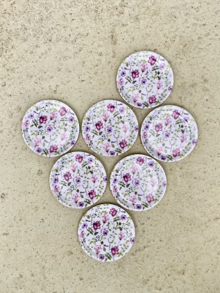 1 st Glasunderlägg med kant - blommor 
