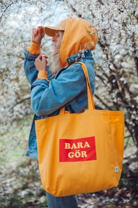 Gul ekologisk tygpåse - bara gör 