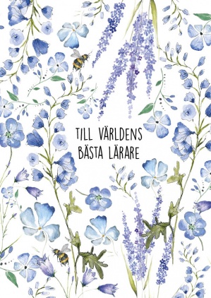 Vykort lärare - blå
