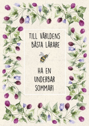 Vykort lärare - rödklöver 
