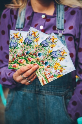 I st Påskkort a6 - Kackel i hönsgården 