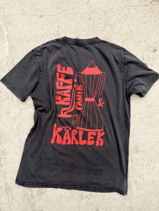 Ekologisk t shirt - kaffepanik röd