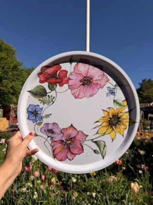 Träbricka 38 cm - kransen 