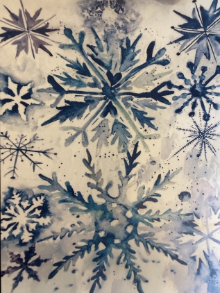 Julkort snöflinga 