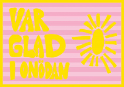 Laminerat underlägg - glad i onödan rosa/gul