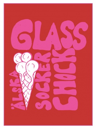 Vykort A6 glass rosa/röd