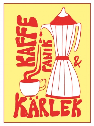 Vykortet A6 kaffe gul 