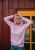 Ekologisk stentvättade hoddie - rosa 