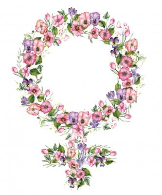 Kvinnosymbolen - 30x40 cm rosa/lila 