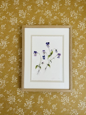 Numrerad upplaga om 10 st - styvmorsviol (alla är unika med påmålade blommor och knoppar) 