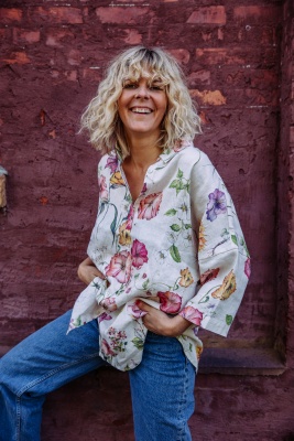 Oversize Linneskjorta - sommaräng 