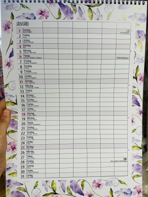 Familjekalender 2026 (6 kolumner) 