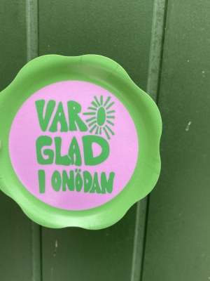 1 st glasunderlägg med kant - glad i onödan rosa/grön