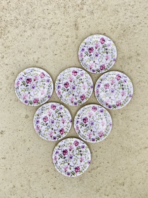 1 st Glasunderlägg med kant - blommor 