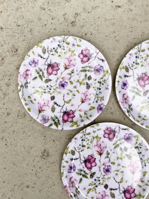 1 st Glasunderlägg med kant - blommor 
