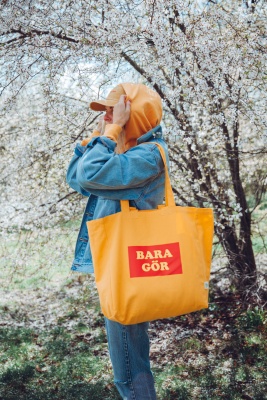Gul ekologisk tygpåse - bara gör 