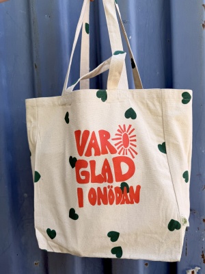 Ekologisk tygpåse gröna hjärtan -var glad i onödan 