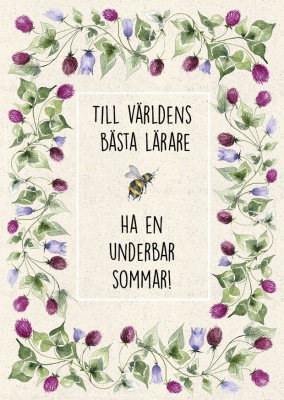 Vykort lärare - rödklöver 