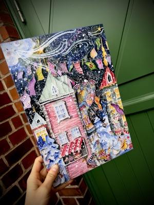 Chokladkalender med karamelliserad choklad 