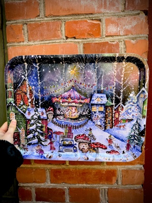 Större rektangulär bricka 43* 33 cm Hästkarusellen 