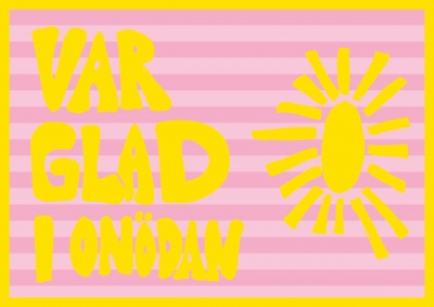 Laminerat underlägg - glad i onödan rosa/gul