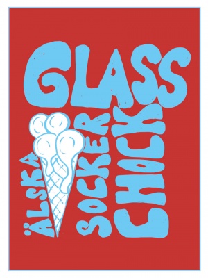 Vykort A6 - glass blå/röd