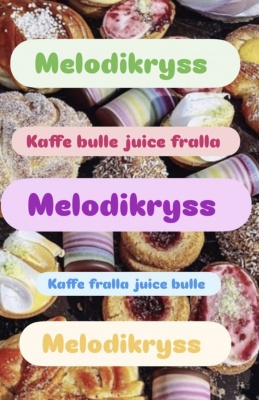 Melodikryss 25/4 kaffe, fralla, juice, kondisbit 