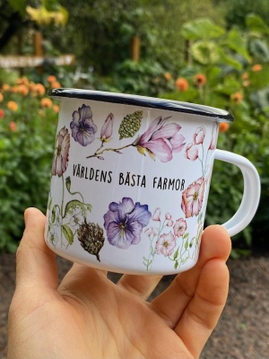 Emaljmugg - världens bästa farmor 